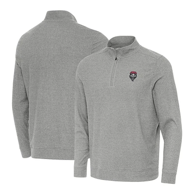 Men's Antigua Heather New Mexico Lobos Subtle Quarter-Zip Top