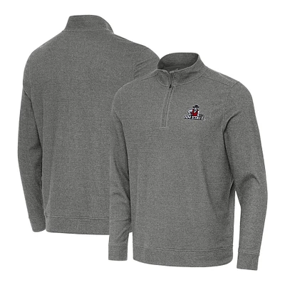 Men's Antigua Heather Charcoal New Mexico State Aggies Subtle Quarter-Zip Top