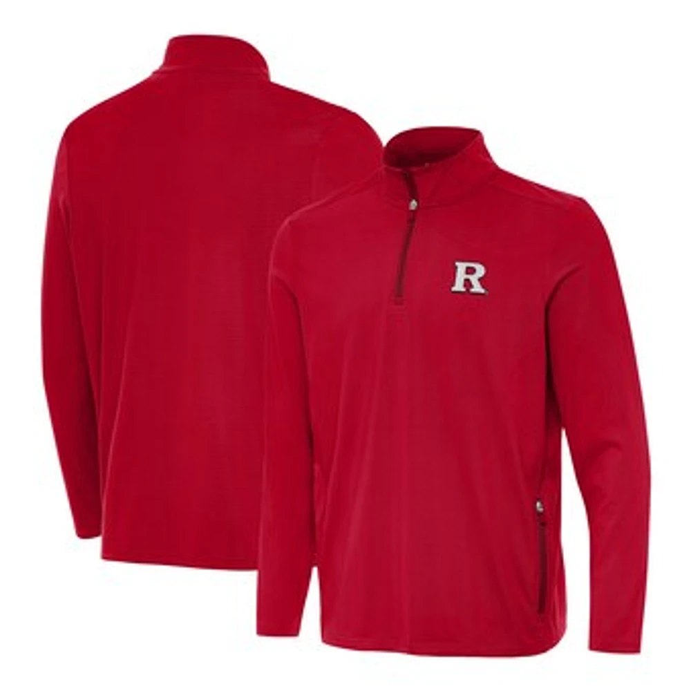 Men's Antigua Scarlet Rutgers Knights Perilous Quarter-Zip Pullover Top
