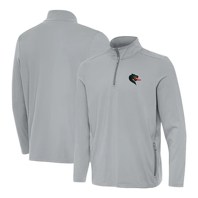 Men's Antigua Gray UAB Blazers Perilous Quarter-Zip Pullover Top