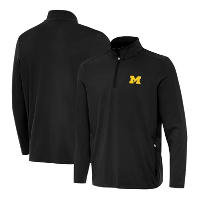 Men's Antigua Michigan Wolverines Perilous Quarter-Zip Pullover Top