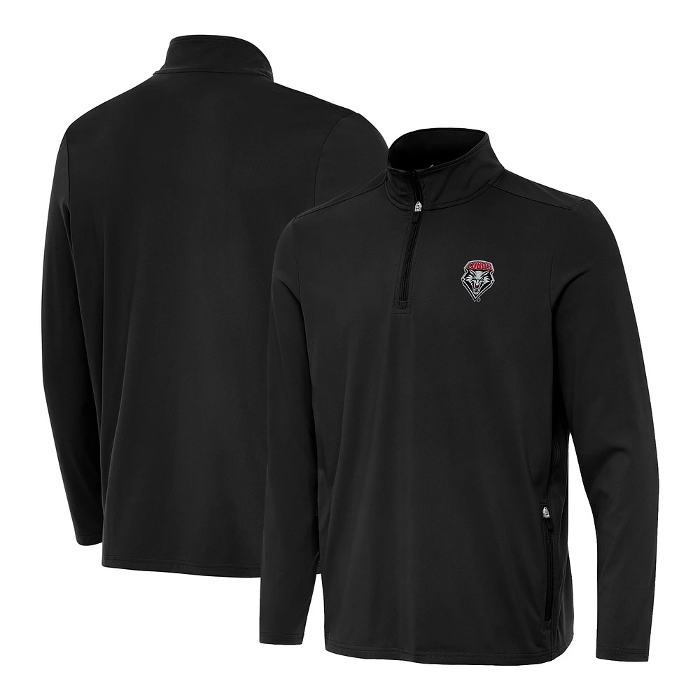 Men's Antigua Black New Mexico Lobos Perilous Quarter-Zip Top