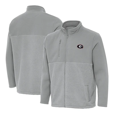 Men's Antigua Gray Georgia Bulldogs Daily Fused Full-Zip Jacket