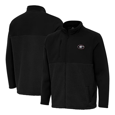 Men's Antigua Black Georgia Bulldogs Daily Fused Full-Zip Jacket