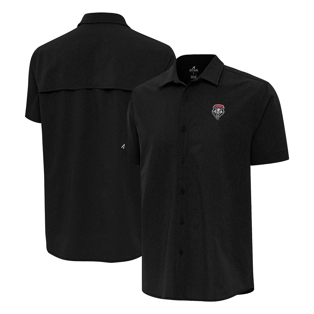 Men's Antigua New Mexico Lobos Activate Woven Short Sleeve Button-Up Shirt