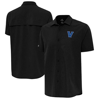 Men's Antigua Black Villanova Wildcats Activate Woven Button-Up Shirt