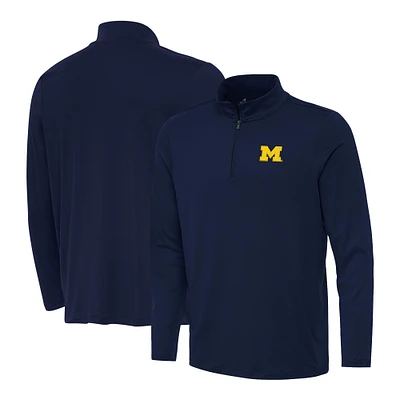 Men's Antigua Navy Michigan Wolverines Reprocess Quarter-Zip Top
