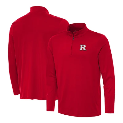 Men's Antigua Scarlet Rutgers Knights Reprocess Quarter-Zip Top
