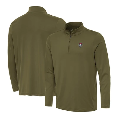 Men's Antigua Olive New Mexico Lobos Reprocess Quarter-Zip Top