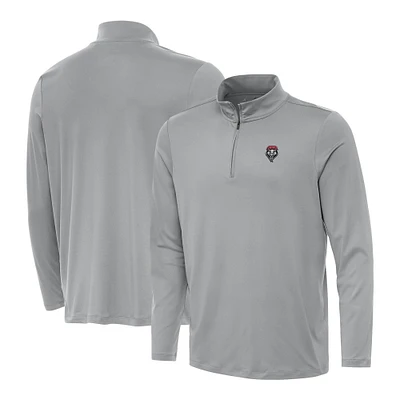 Men's Antigua Gray New Mexico Lobos Reprocess Quarter-Zip Top