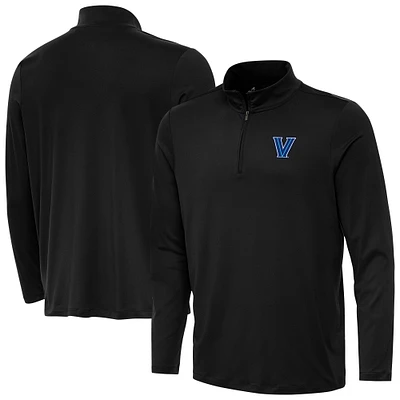 Men's Antigua Black Villanova Wildcats Reprocess Quarter-Zip Top