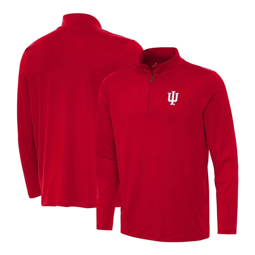 Men's Antigua Crimson Indiana Hoosiers Reprocess Quarter-Zip Top