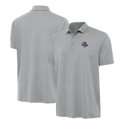 Men's Antigua Gray Tulsa Golden Hurricane Reprocess Polo