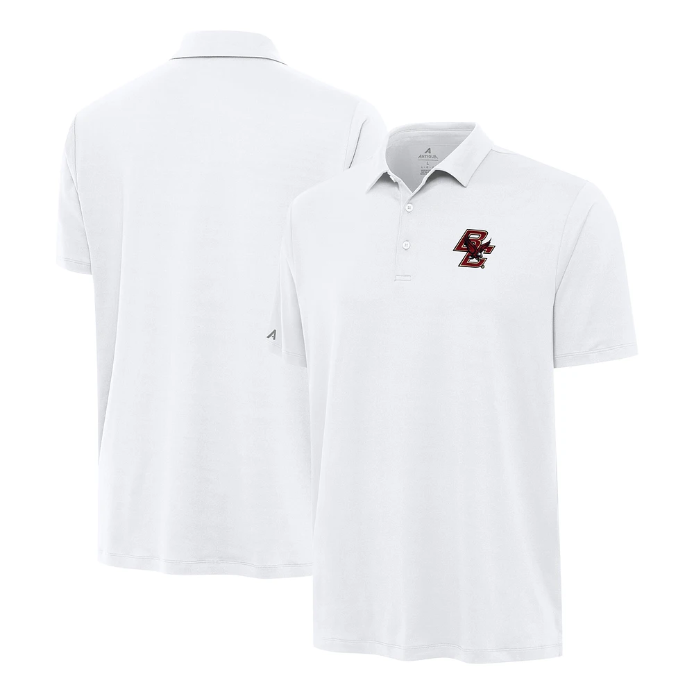 Men's Antigua White Boston College Eagles Reprocess Polo