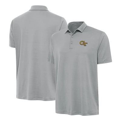 Men's Antigua Gray Georgia Tech Yellow Jackets Reprocess Polo