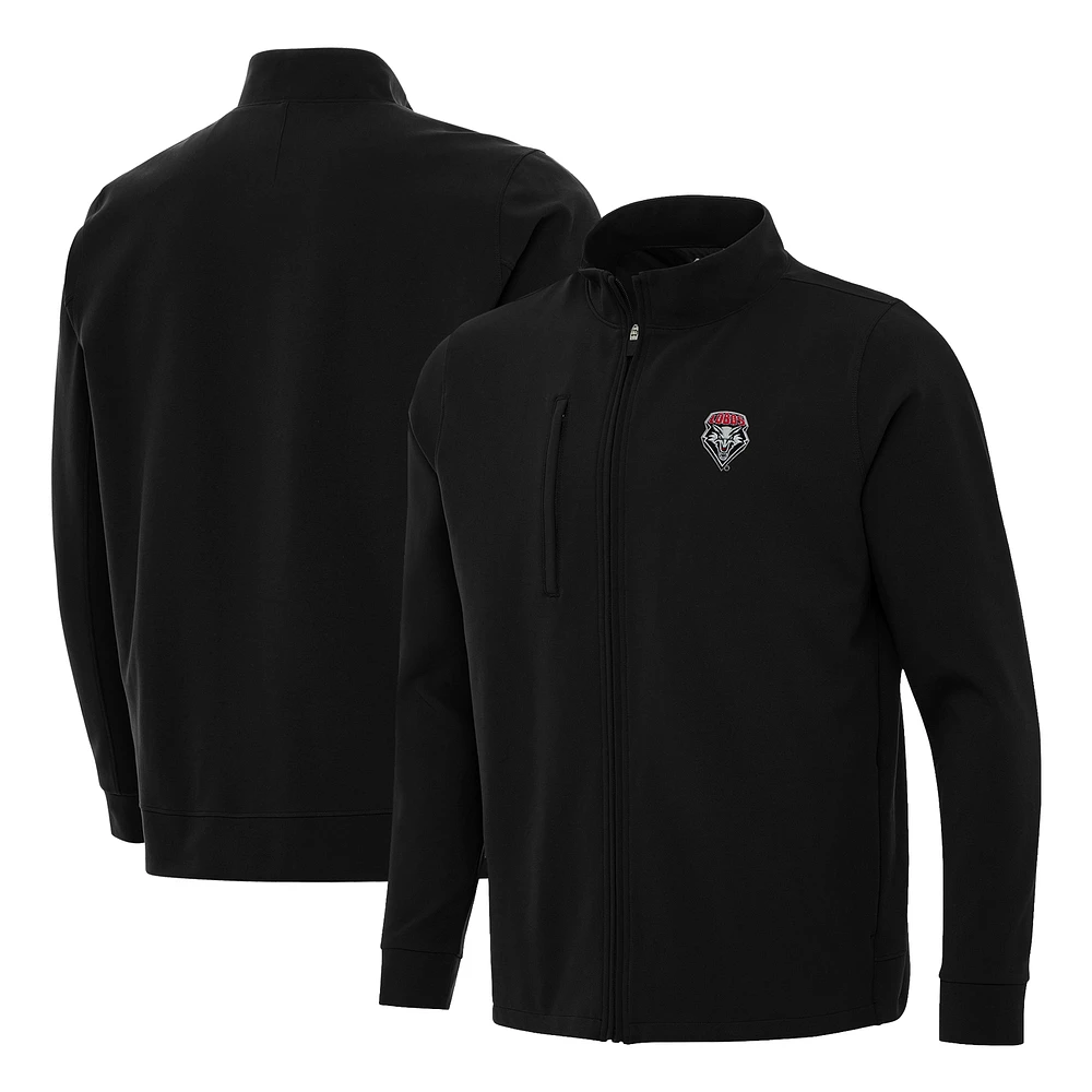 Men's Antigua Black New Mexico Lobos Regard Full-Zip Jacket