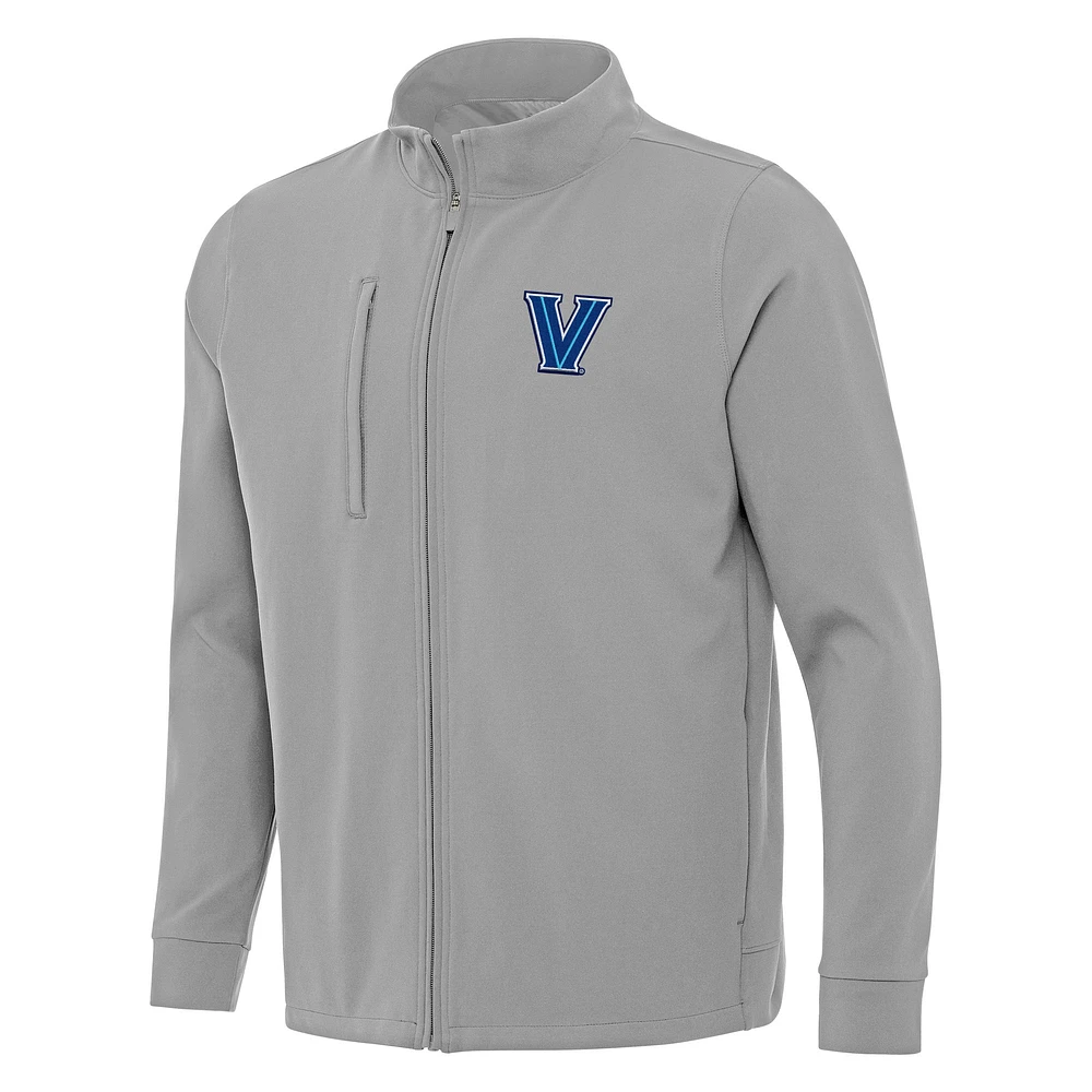 Men's Antigua Gray Villanova Wildcats Regard Full-Zip Jacket