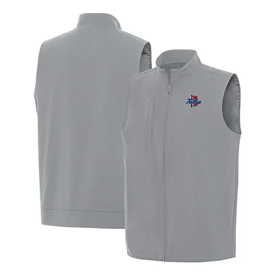 Men's Antigua Gray Tulsa Golden Hurricane Regard Full-Zip Vest