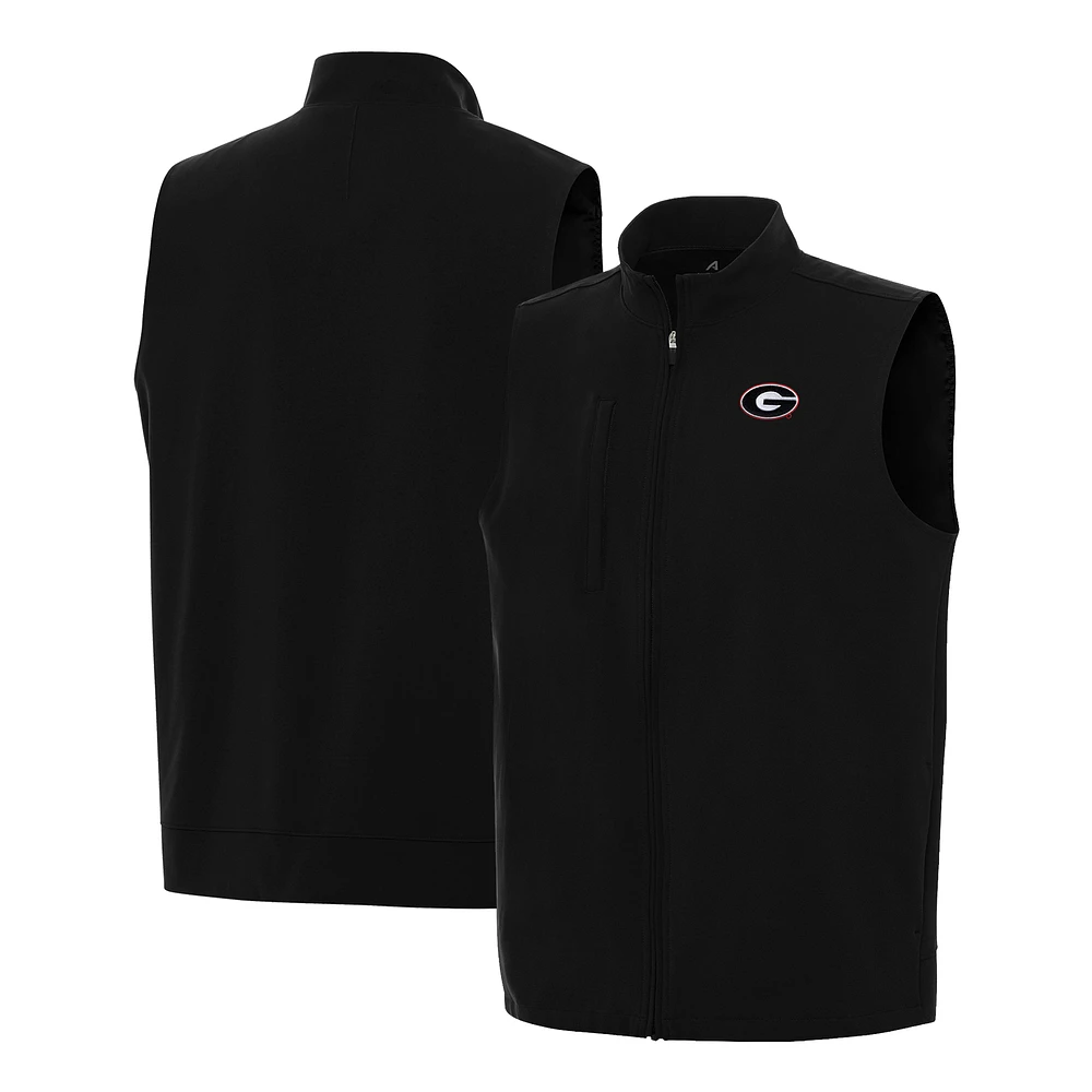 Men's Antigua Black Georgia Bulldogs Regard Full-Zip Vest