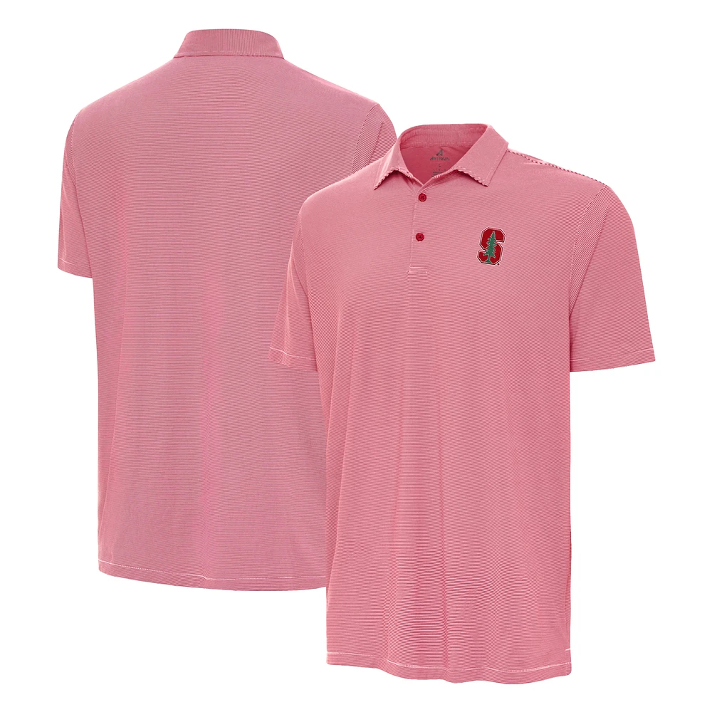 Men's Antigua Cardinal Stanford Twine Polo