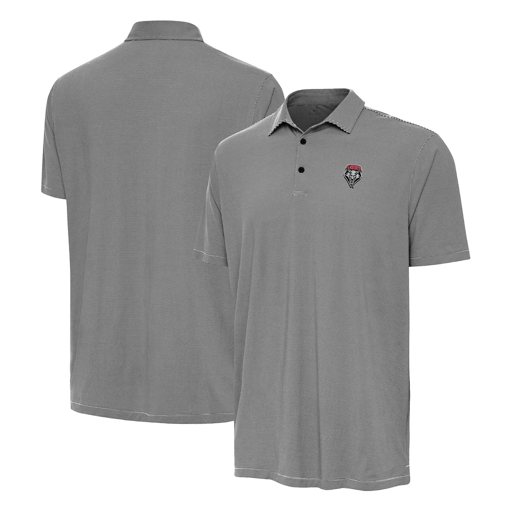 Men's Antigua Black New Mexico Lobos Twine Polo