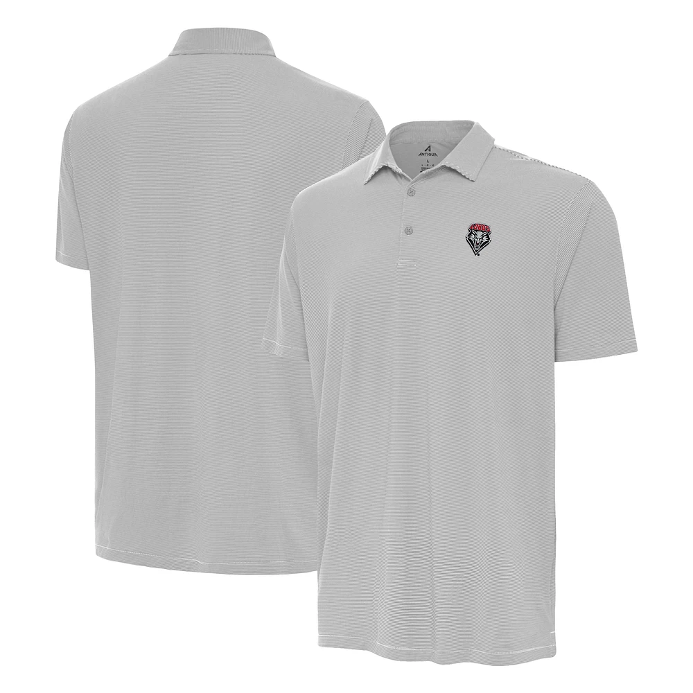 Men's Antigua Gray New Mexico Lobos Twine Polo