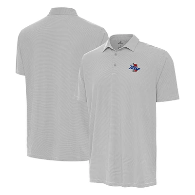 Men's Antigua Gray Tulsa Golden Hurricane Twine Polo
