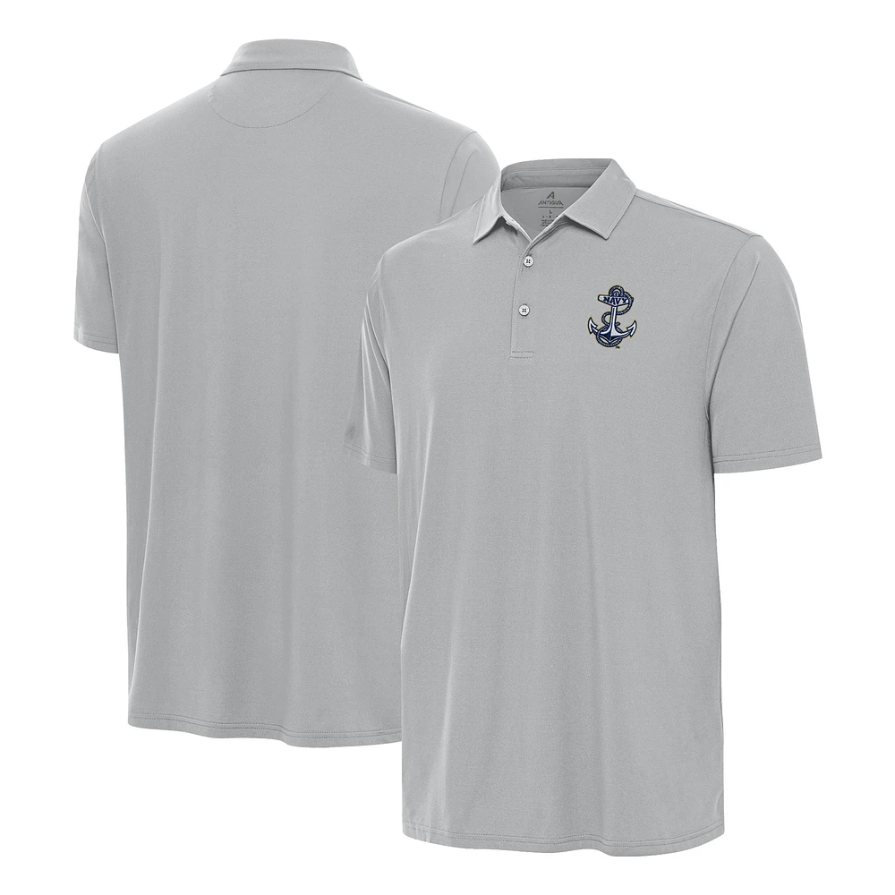 Men's Antigua Gray Navy Midshipmen Era Polo