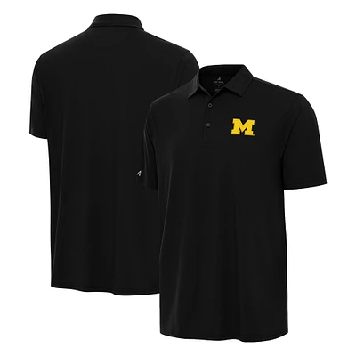 Men's Antigua Black Michigan Wolverines Era Polo