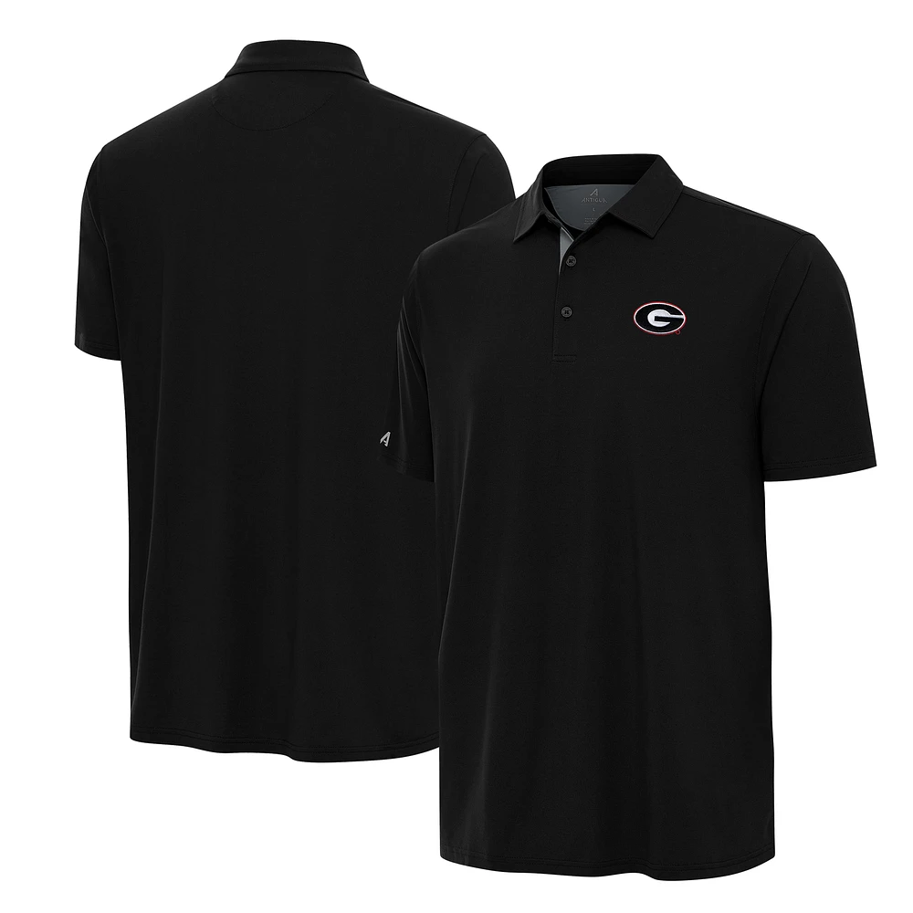 Men's Antigua Black/Gray Georgia Bulldogs Era Polo