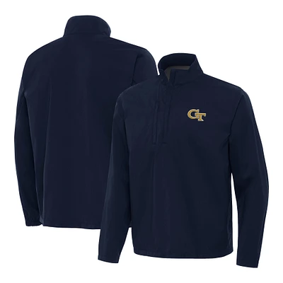 Men's Antigua Navy Georgia Tech Yellow Jackets Brisk Quarter-Zip Pullover Jacket