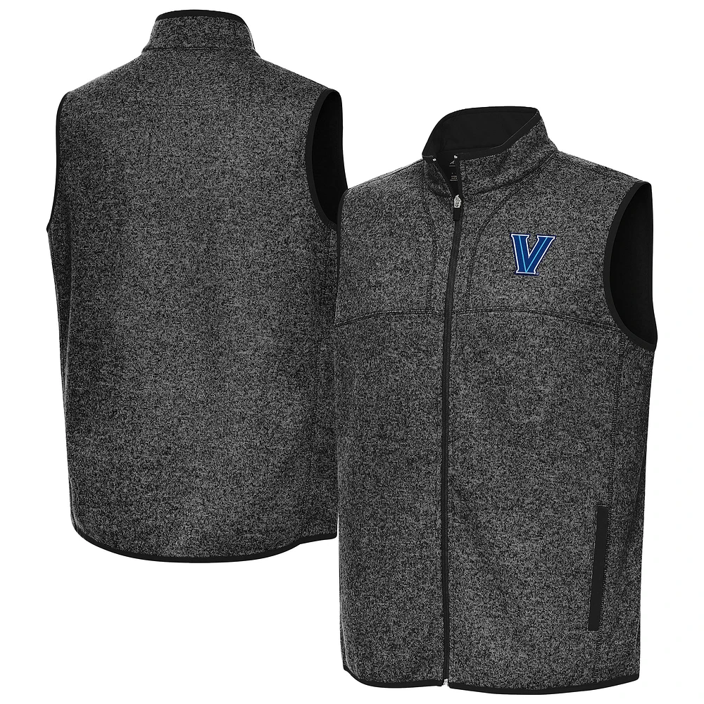 Men's Antigua Heather Villanova Wildcats Fortune Full-Zip Vest