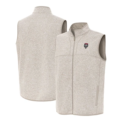 Men's Antigua Oatmeal New Mexico Lobos Fortune Full-Zip Vest
