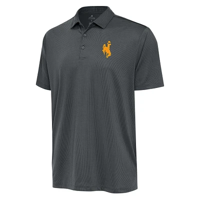 Men's Antigua Pewter Wyoming Cowboys Ellipse Polo