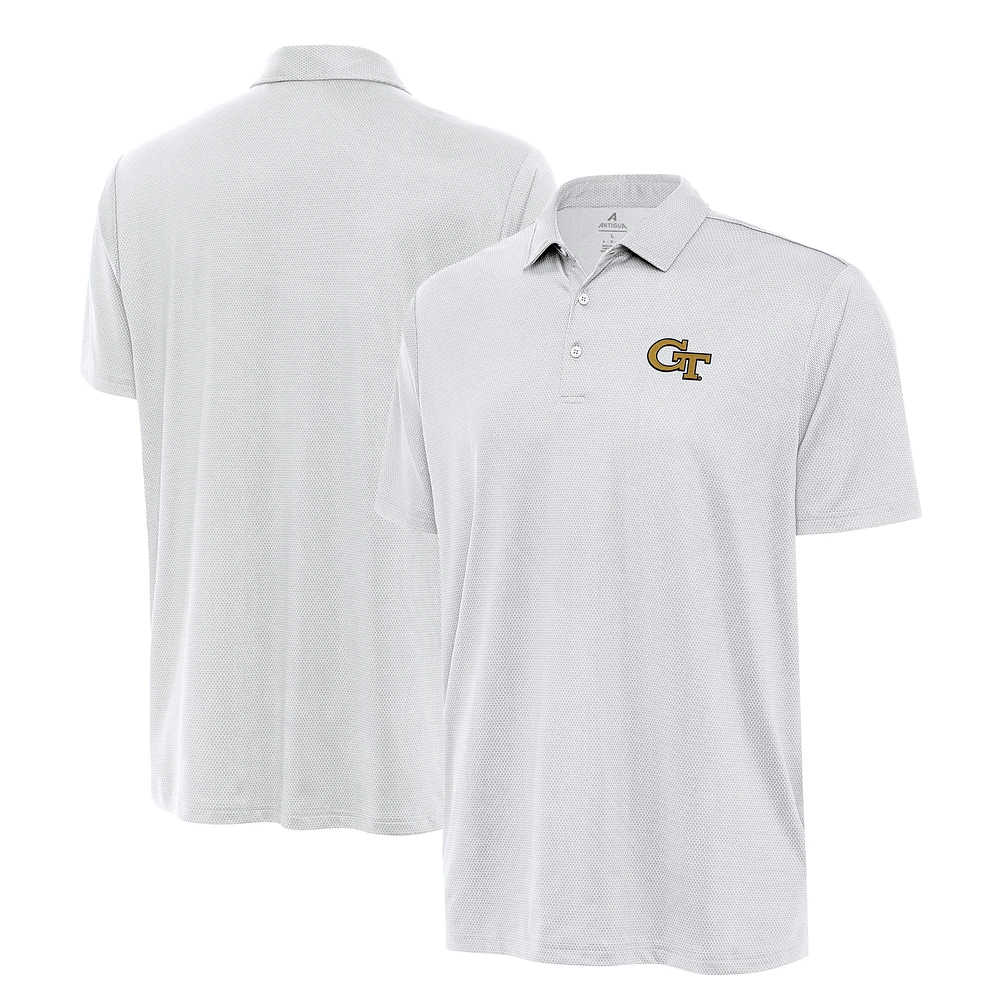 Men's Antigua White Georgia Tech Yellow Jackets Ellipse Polo