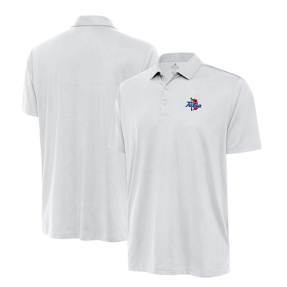 Men's Antigua White Tulsa Golden Hurricane Ellipse Polo