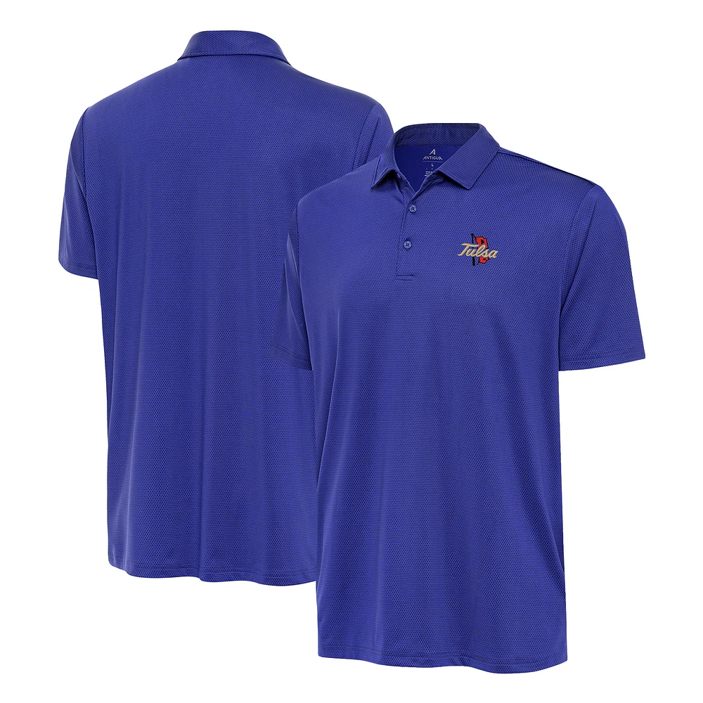 Men's Antigua Royal Tulsa Golden Hurricane Ellipse Polo