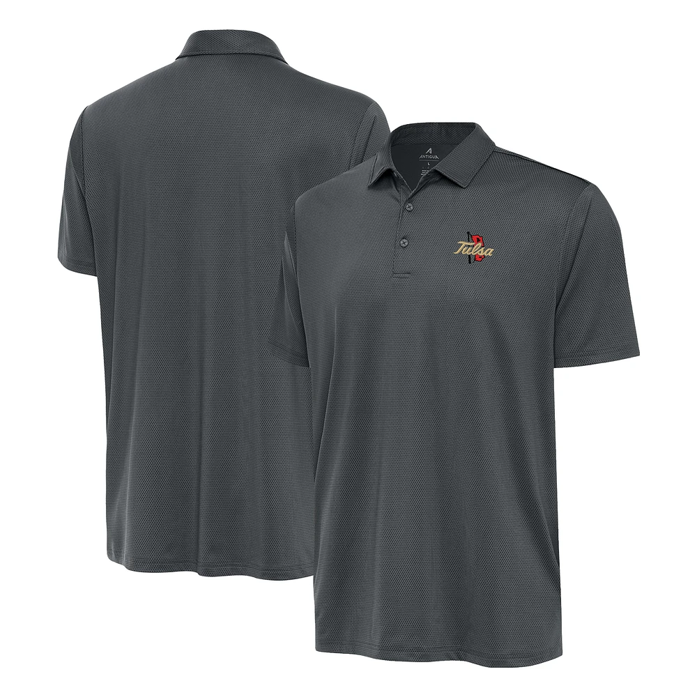 Men's Antigua Pewter Tulsa Golden Hurricane Ellipse Polo