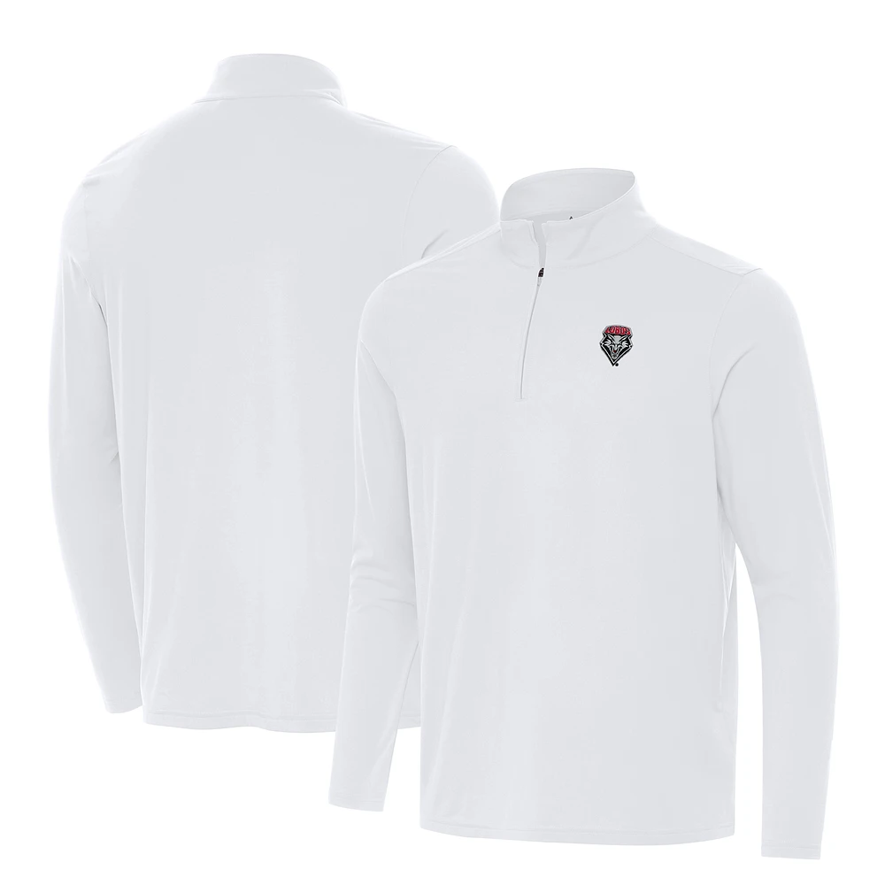 Men's Antigua White New Mexico Lobos Intent Quarter-Zip Top
