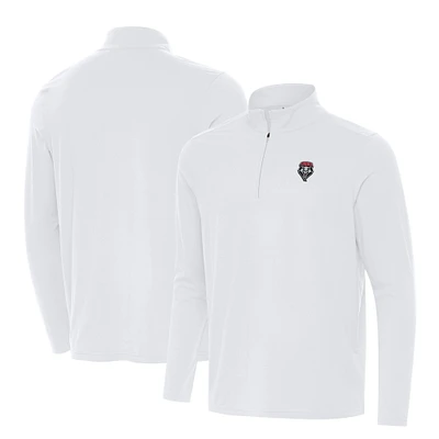 Men's Antigua White New Mexico Lobos Intent Quarter-Zip Top