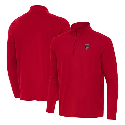 Men's Antigua Cherry New Mexico Lobos Intent Quarter-Zip Top