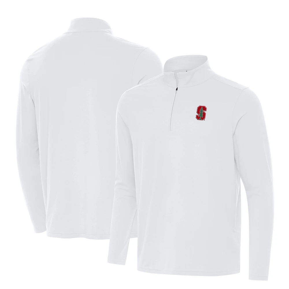 Men's Antigua White Stanford Cardinal Intent Quarter-Zip Top
