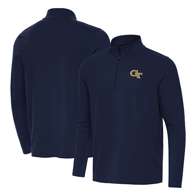 Men's Antigua Navy Georgia Tech Yellow Jackets Intent Quarter-Zip Top