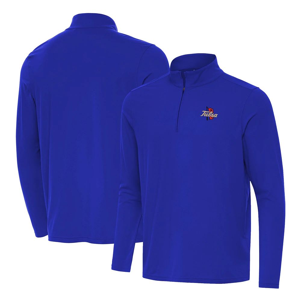Men's Antigua Royal Tulsa Golden Hurricane Intent Quarter-Zip Top
