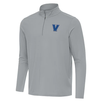 Men's Antigua Gray Villanova Wildcats Intent Quarter-Zip Top