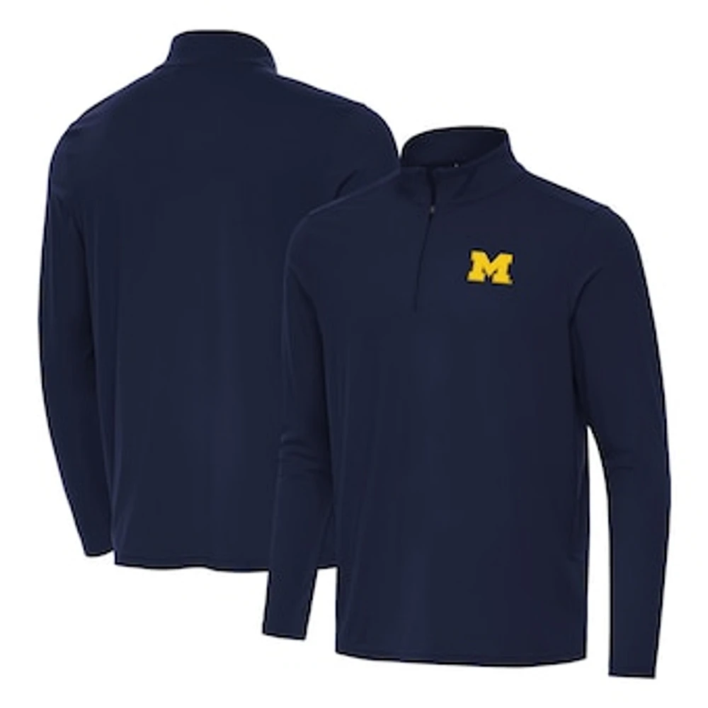 Men's Antigua Navy Michigan Wolverines Intent Quarter-Zip Top