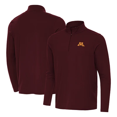 Men's Antigua Maroon Minnesota Golden Gophers Intent Quarter-Zip Pullover Top