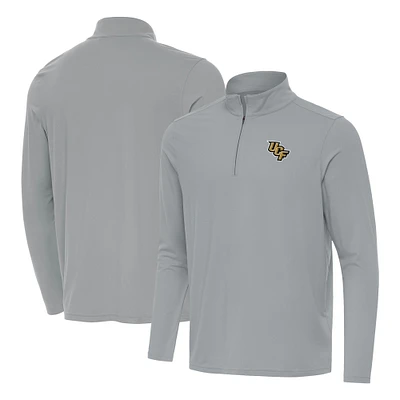 Men's Antigua Gray UCF Knights Intent Quarter-Zip Top