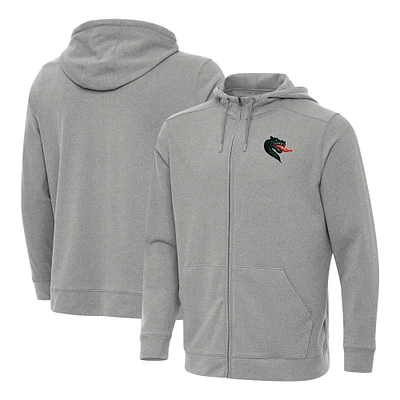 Men's Antigua Heather UAB Blazers Effortless Full-Zip Hoodie