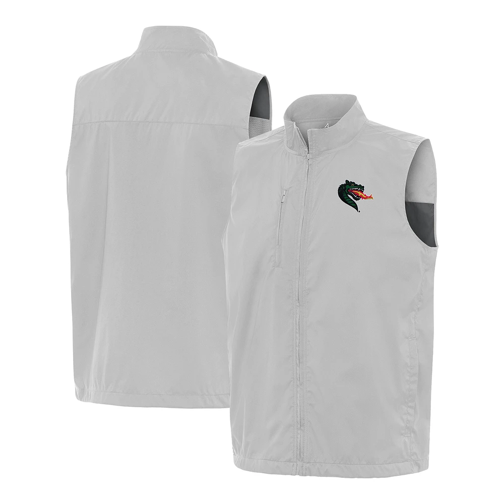 Men's Antigua Gray UAB Blazers Brisk Full-Zip Vest